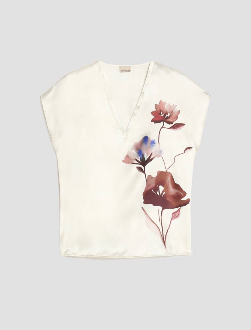Pennyblack PBPSTRUZZO - Blusa in raso di seta con fiori - Vista 3