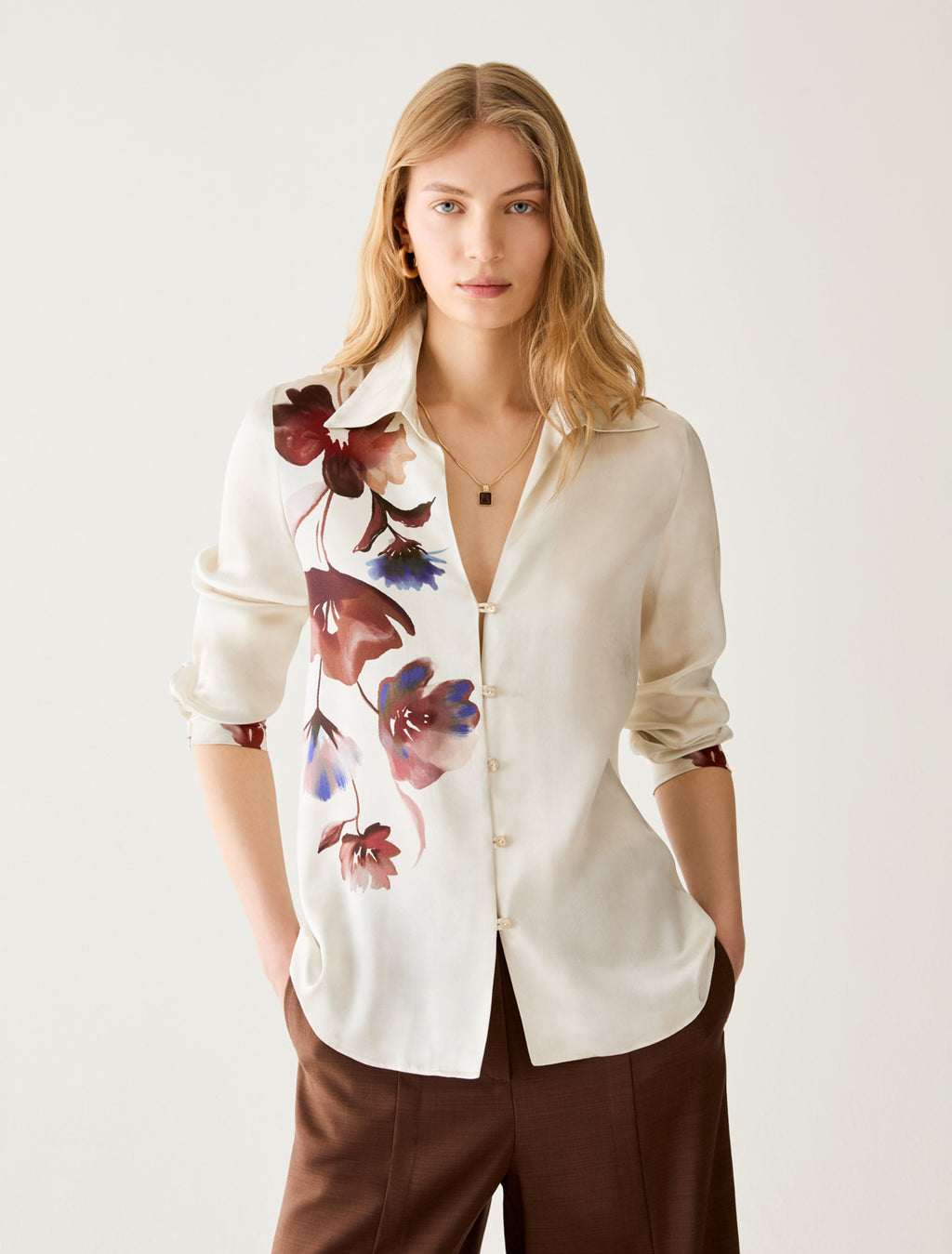 Pennyblack PBPARCA - Camicia in raso con fiori - Vista 6