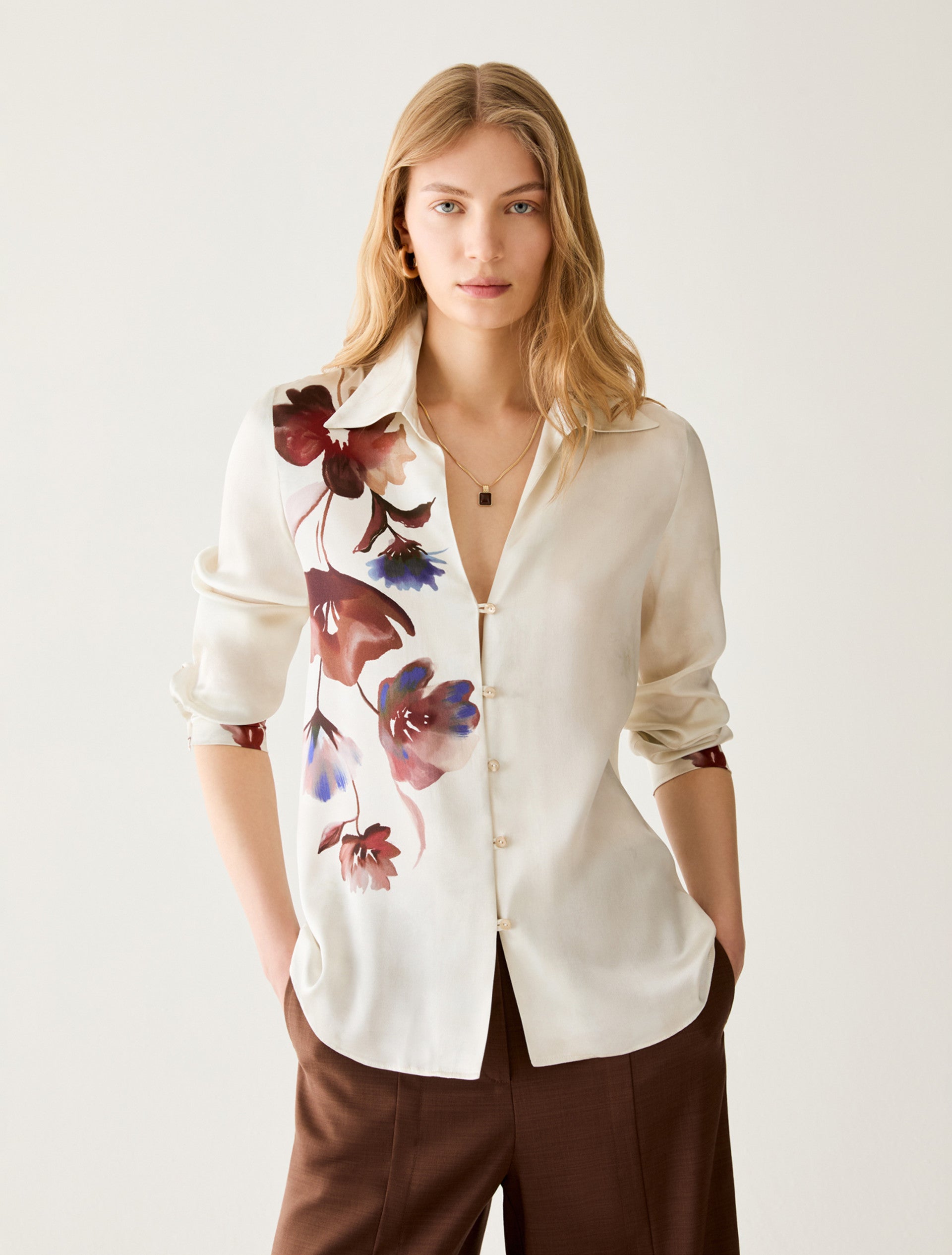 Pennyblack PBPARCA - Camicia in raso con fiori - Vista 6