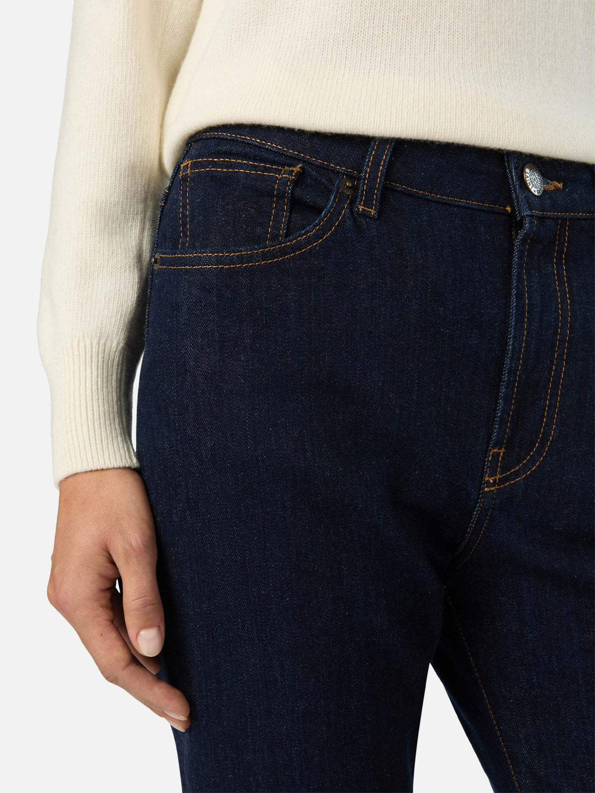 MC2 Saint Barth JUNE DENIM UNE0001 - Pantaloni jeans June a gamba dritta in denim di puro cotone - Blu Denim (Sb Legacy Raw Emb) - Foto 2