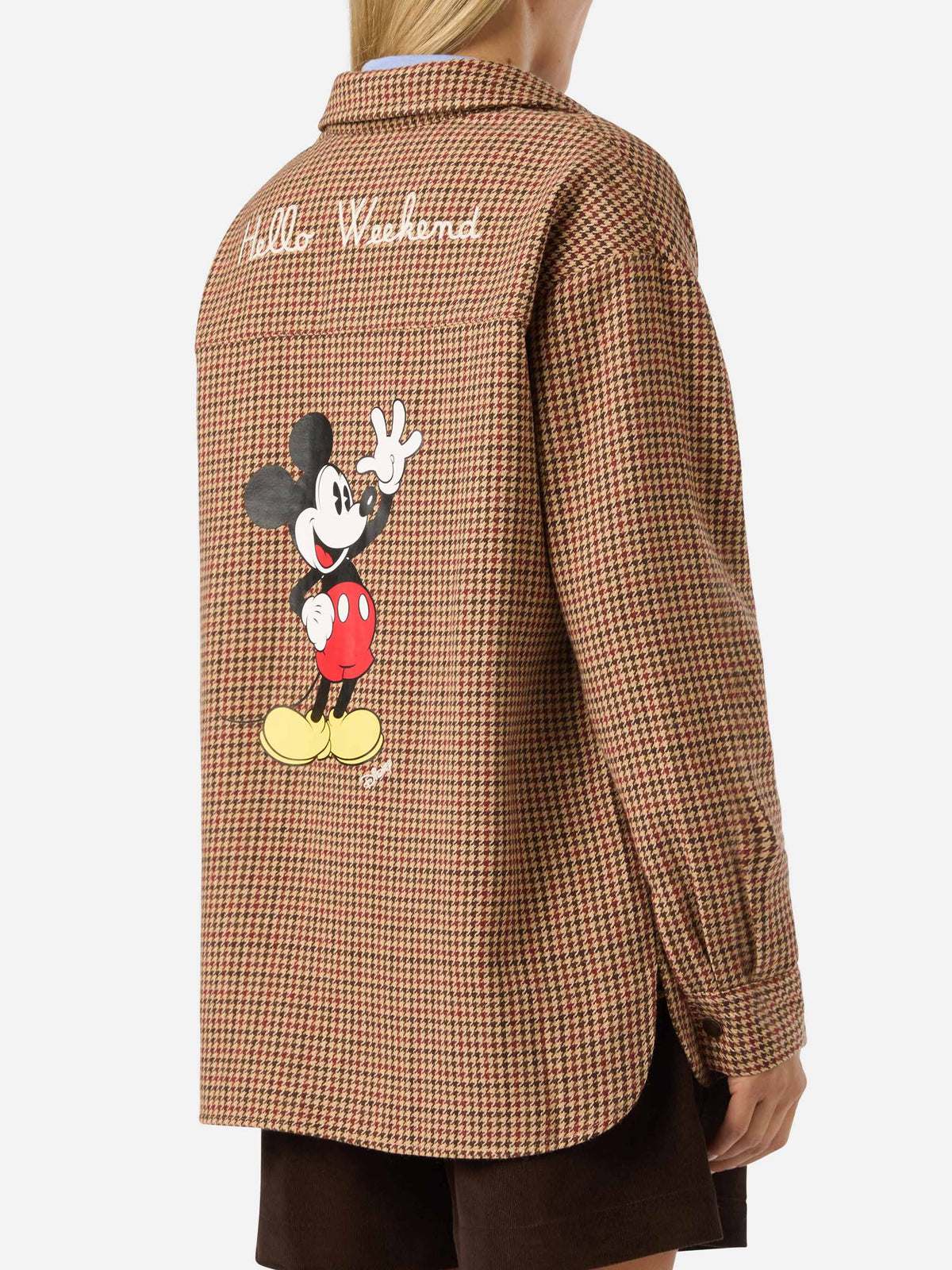 MC2 Saint Barth CAMBRY FLANNEL GMY0001 - Sovracamicia Cambry in morbida flanella con ricamo Disney Mickey Mouse - Pied de Poule (Hello Mickey Pied De Poule 1145 Emb) - Foto 1