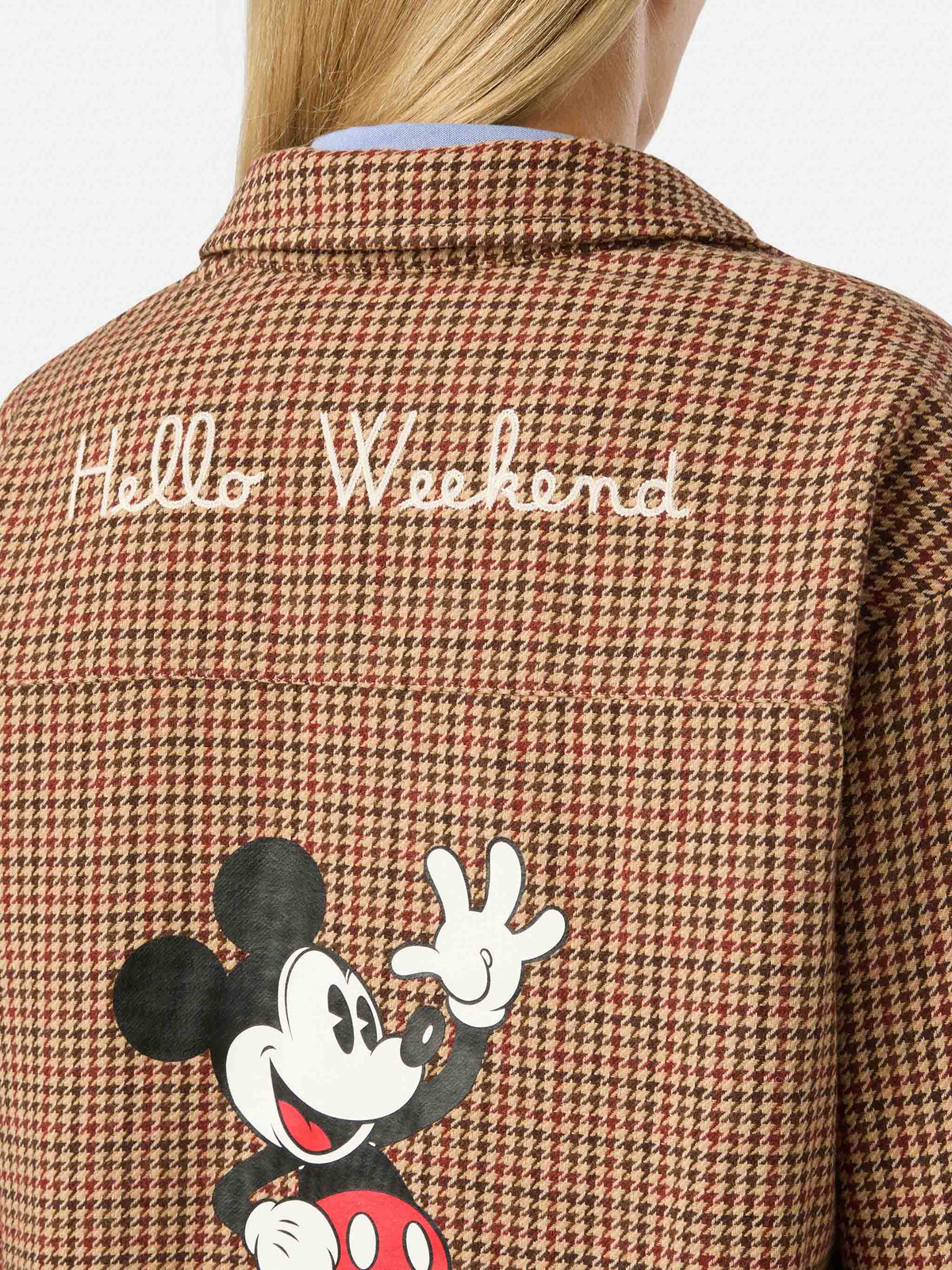 MC2 Saint Barth CAMBRY FLANNEL GMY0001 - Sovracamicia Cambry in morbida flanella con ricamo Disney Mickey Mouse - Pied de Poule (Hello Mickey Pied De Poule 1145 Emb) - Foto 4