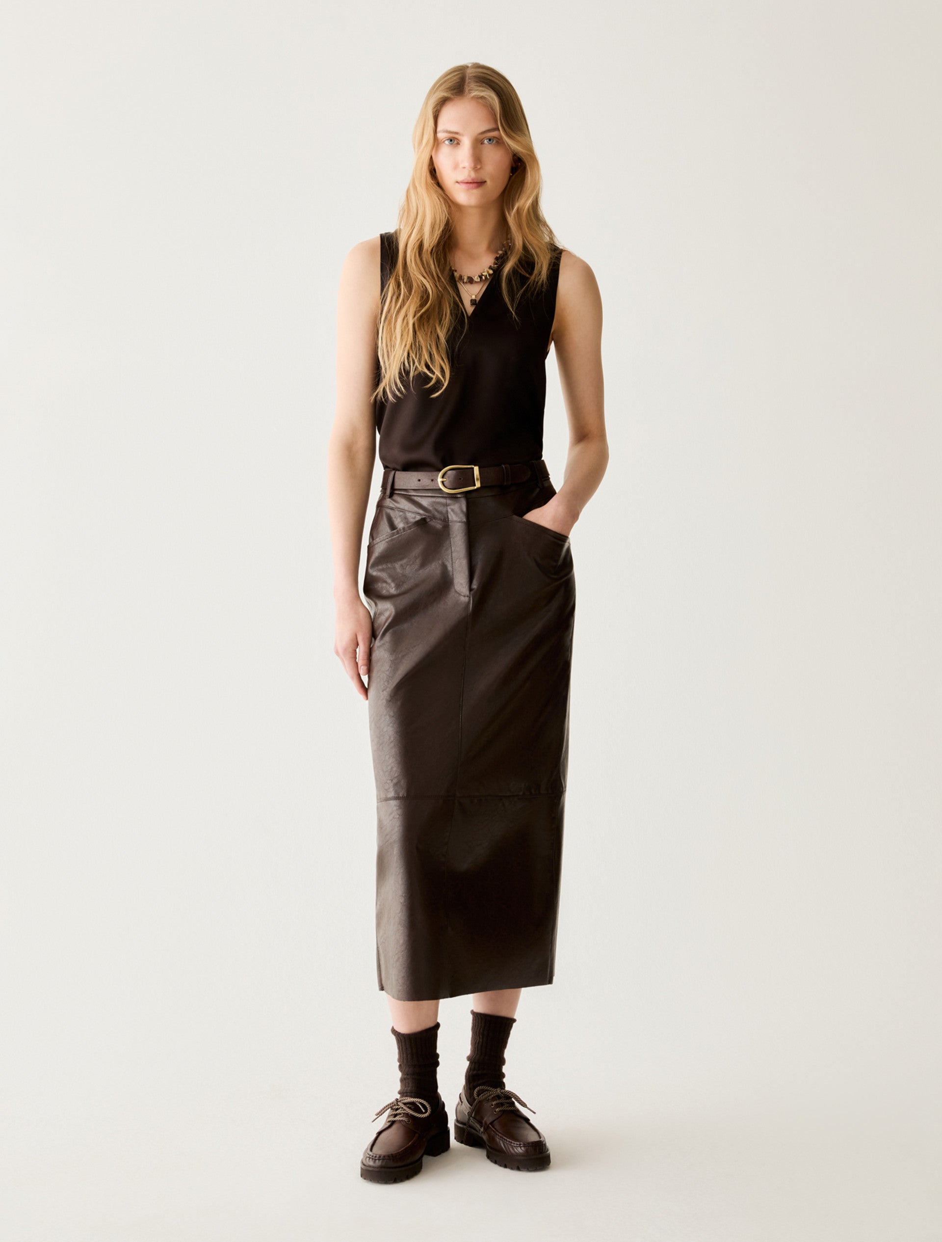 Pennyblack PBBOGNUNO - Gonna midi in jersey spalmato - Vista 6
