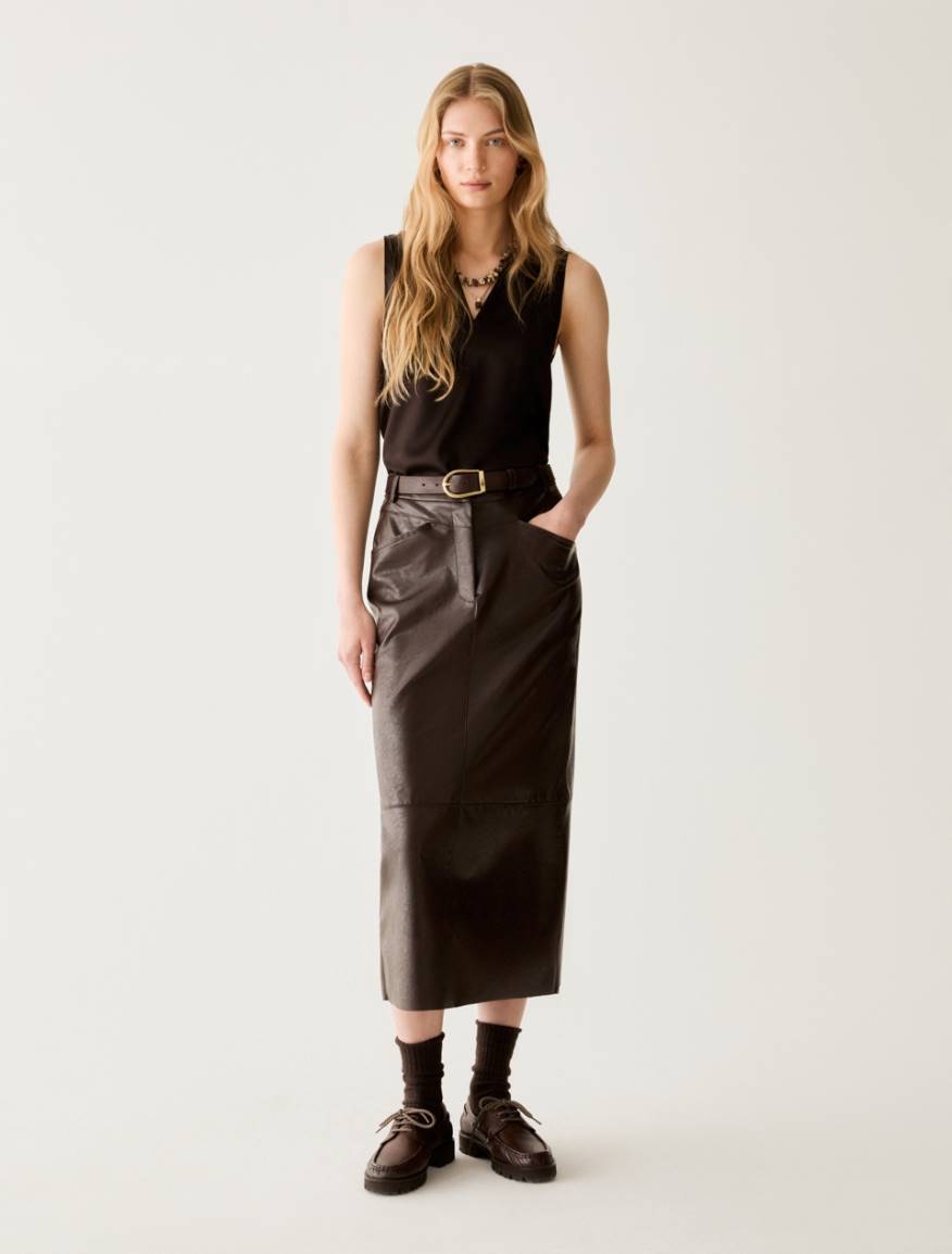 Pennyblack PBBOGNUNO - Gonna midi in jersey spalmato - Vista 1