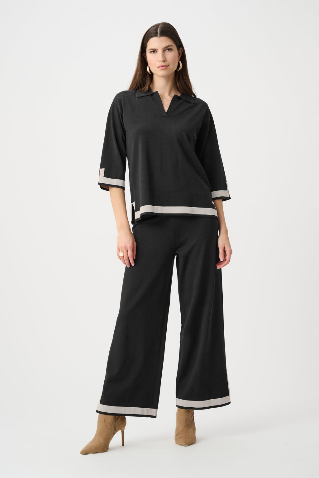 Ribkoff 253909 - Maglione con bordi a contrasto con collo polo