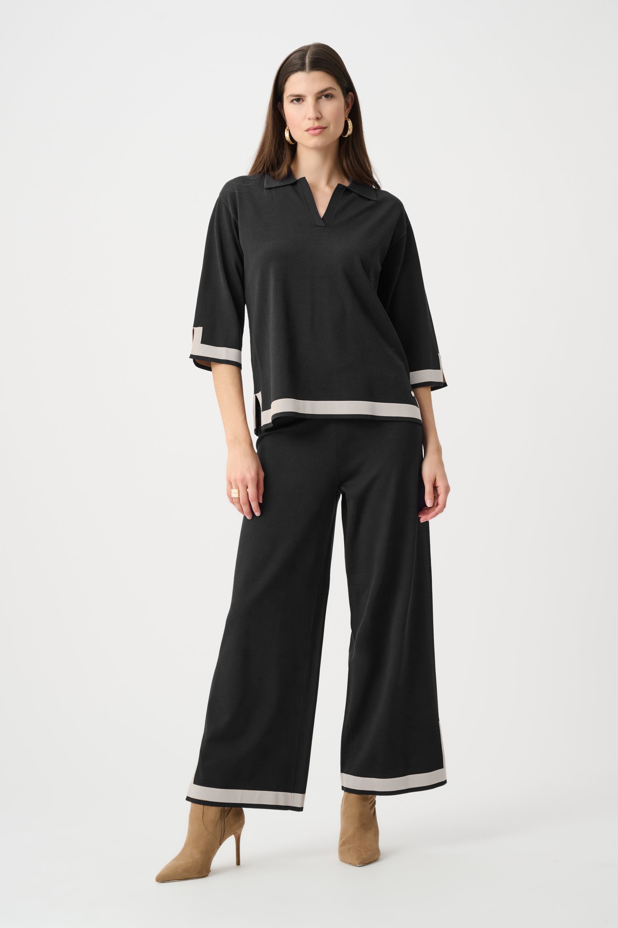 Ribkoff 253909 - Maglione con bordi a contrasto con collo polo