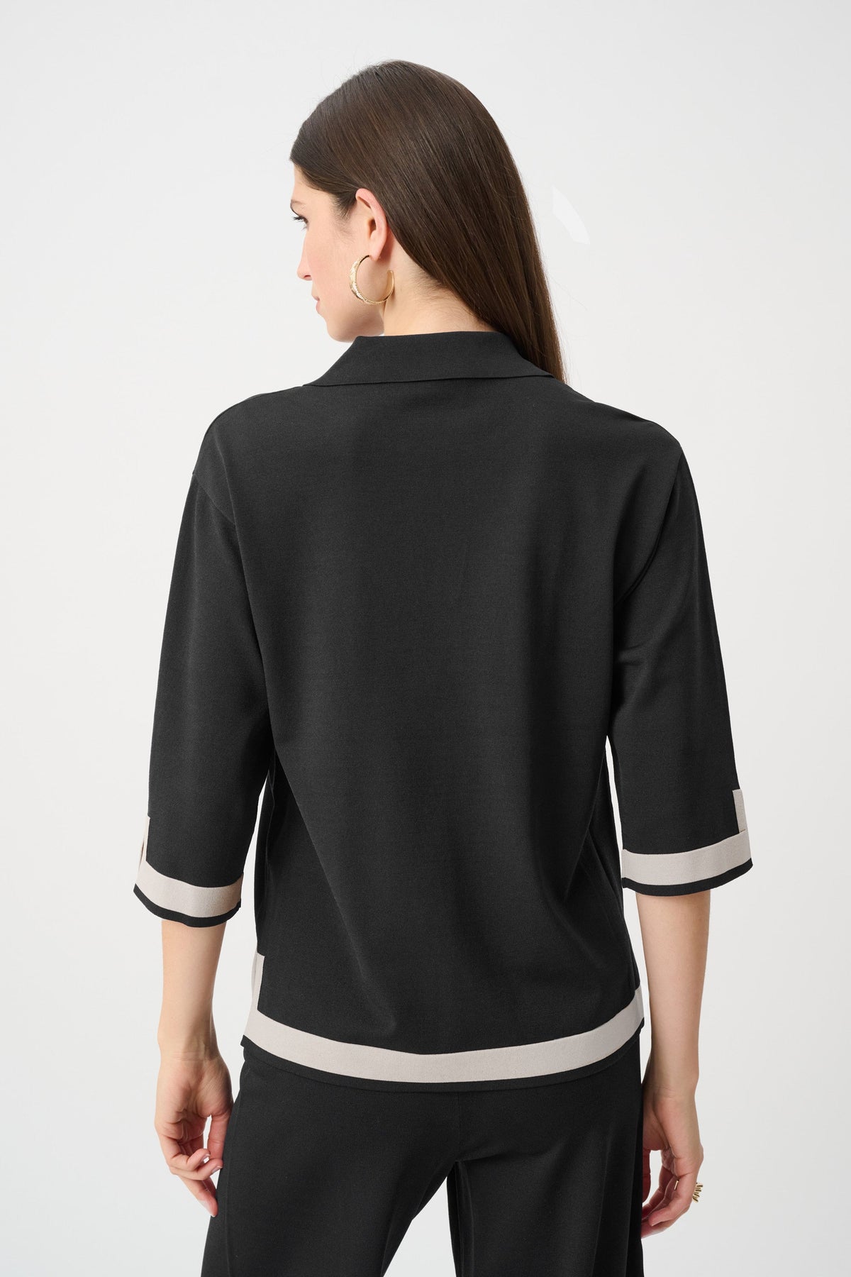 Ribkoff 253909 - Maglione con bordi a contrasto con collo polo