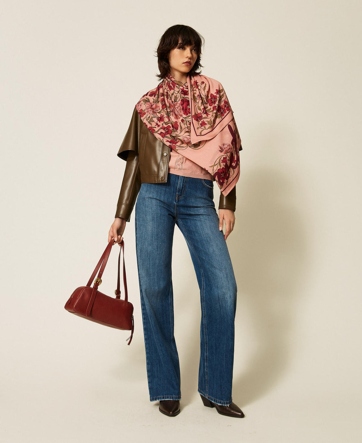 Twinset 262TA4640 - Kefiah con stampa a fiori