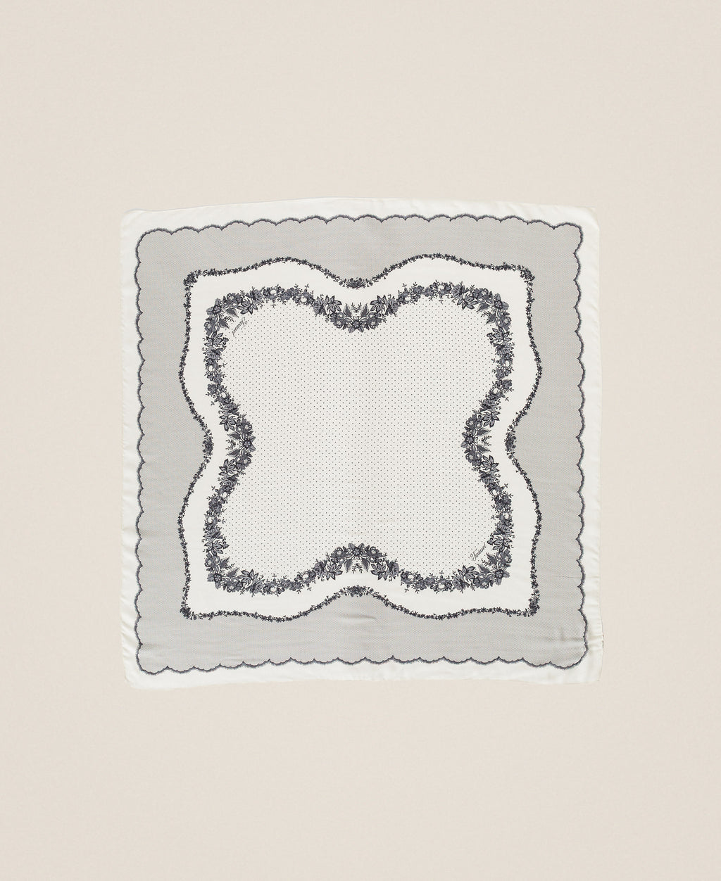 Twinset 262TA4750 - Kefiah con stampa a pois e pizzo