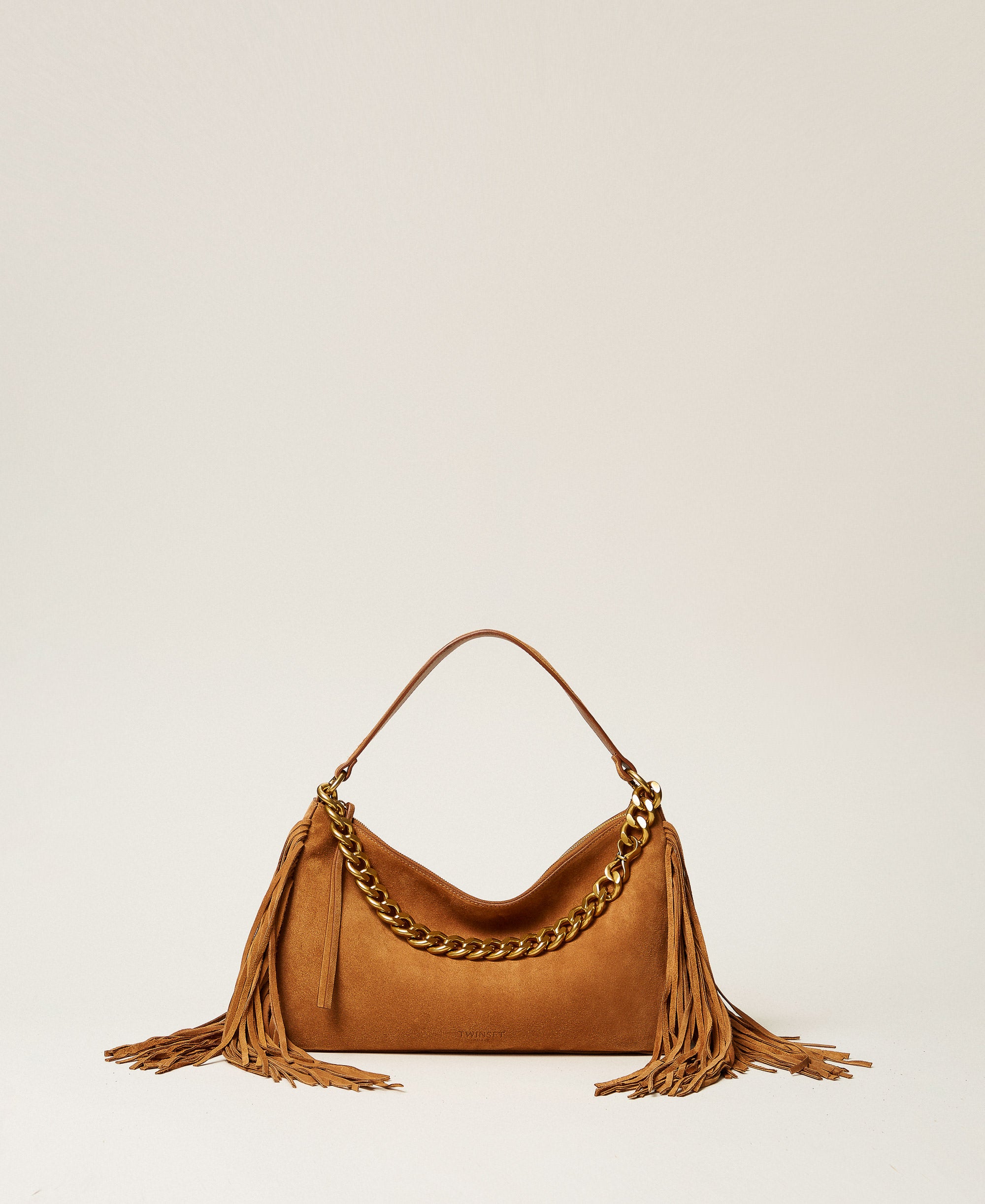 Twinset 262TB7204 - Borsa Liliane grande in suede con frange