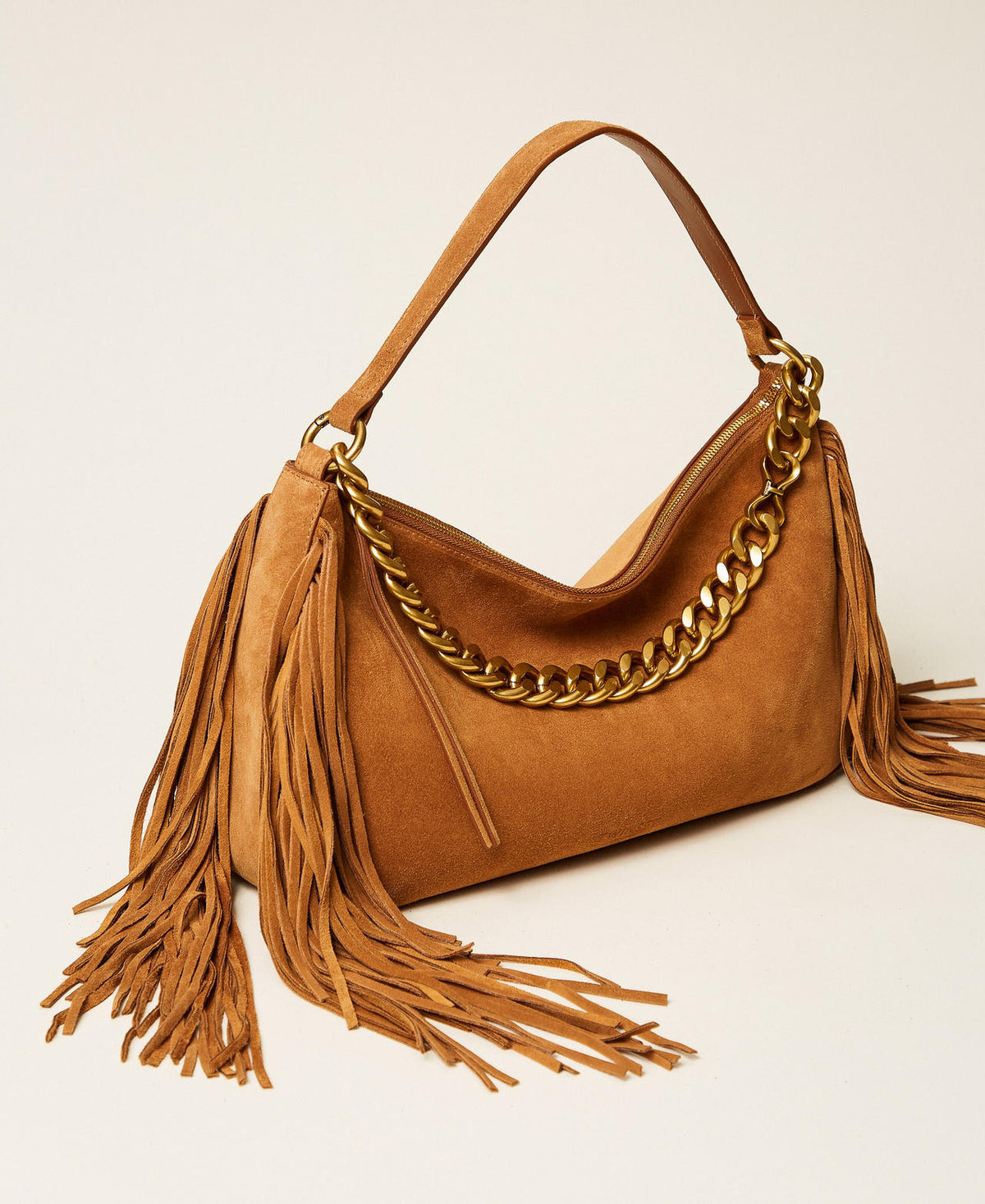 Twinset 262TB7204 - Borsa Liliane grande in suede con frange