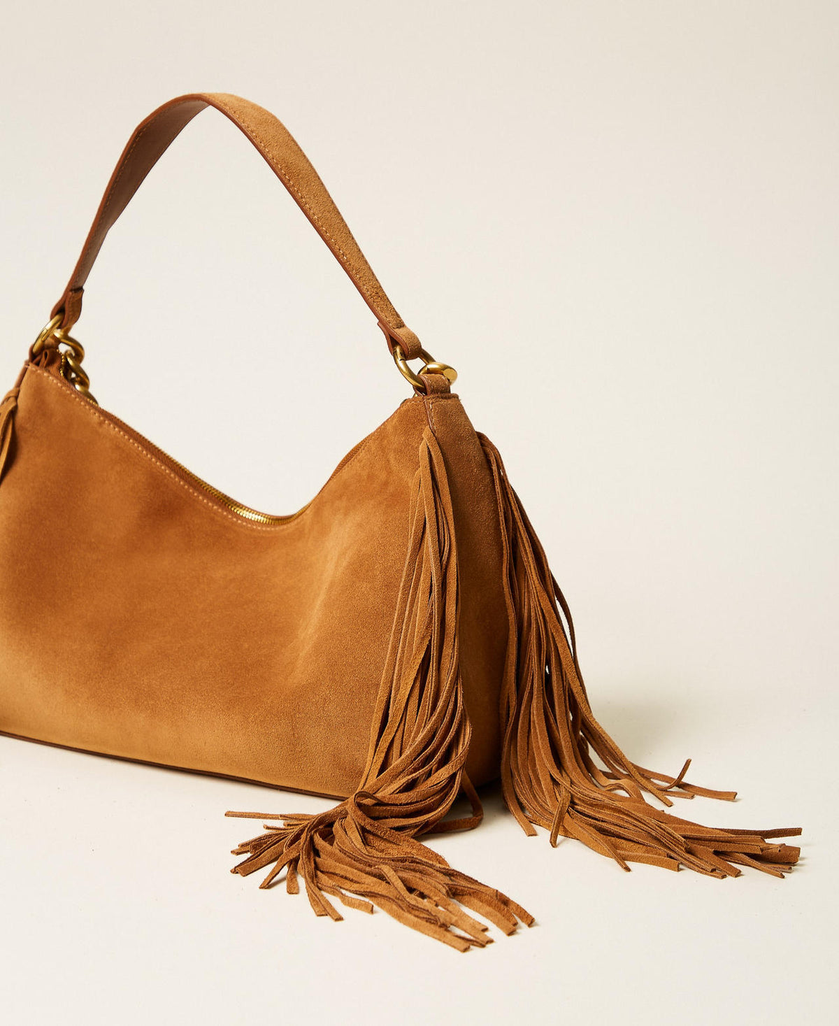 Twinset 262TB7204 - Borsa Liliane grande in suede con frange