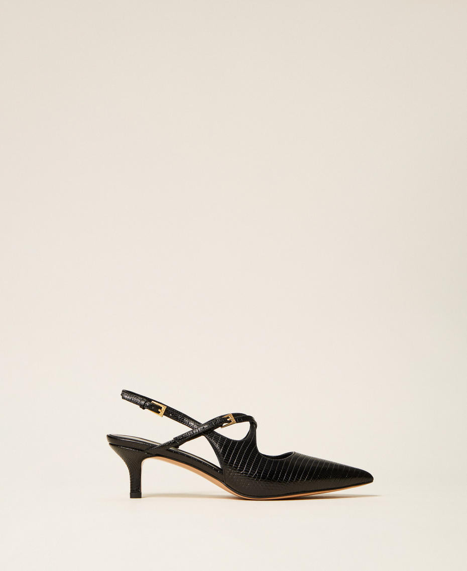 Twinset 262TCP032 - Décolleté slingback in pelle con cinturini