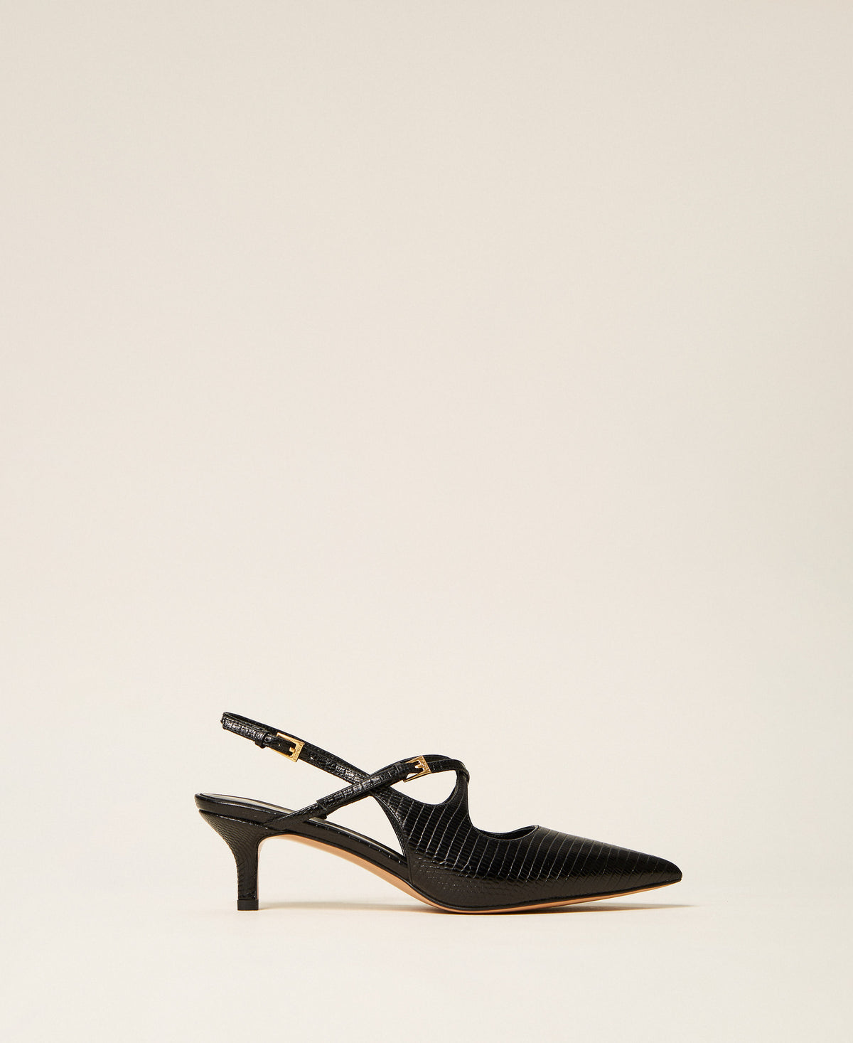 Twinset 262TCP032 - Décolleté slingback in pelle con cinturini
