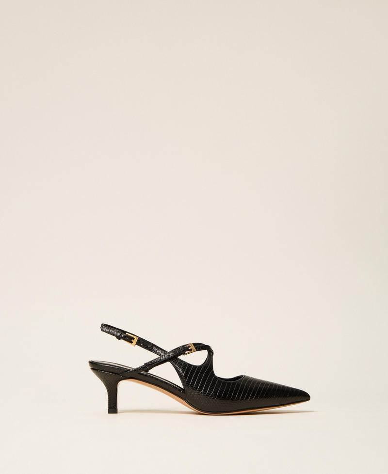 Twinset 262TCP032 - Décolleté slingback in pelle con cinturini