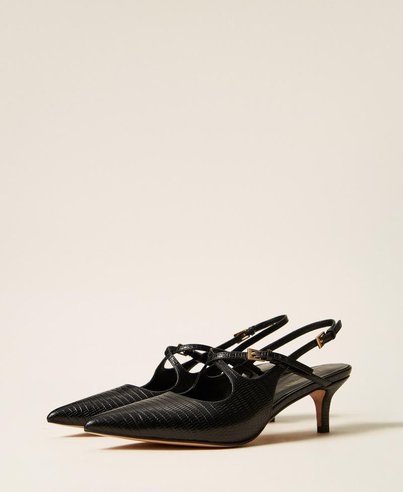 Twinset 262TCP032 - Décolleté slingback in pelle con cinturini