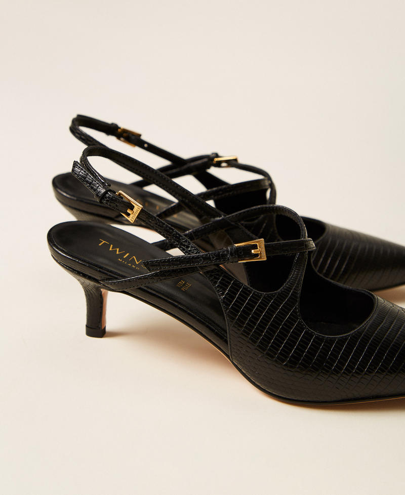 Twinset 262TCP032 - Décolleté slingback in pelle con cinturini