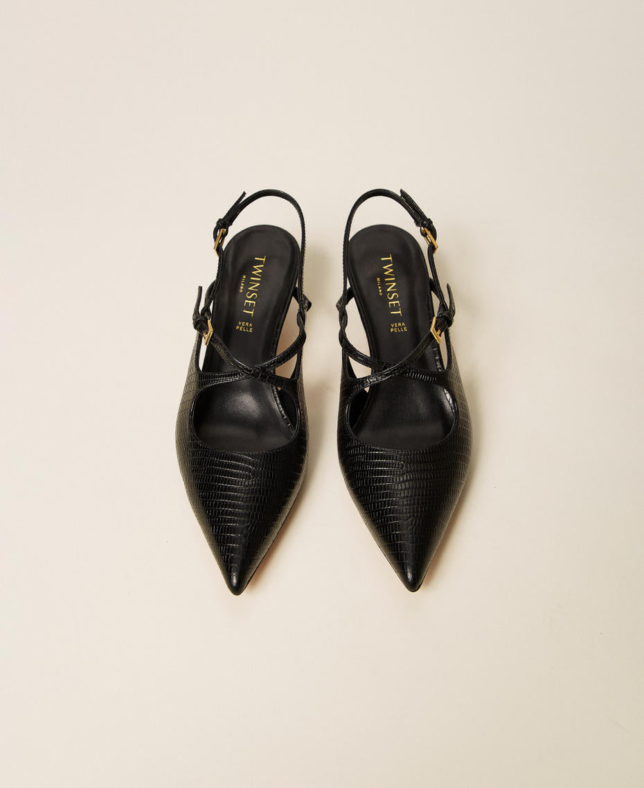 Twinset 262TCP032 - Décolleté slingback in pelle con cinturini