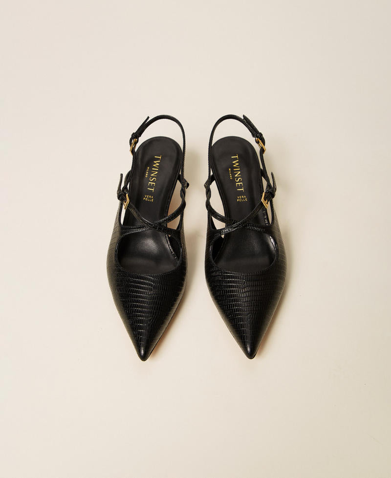 Twinset 262TCP032 - Décolleté slingback in pelle con cinturini