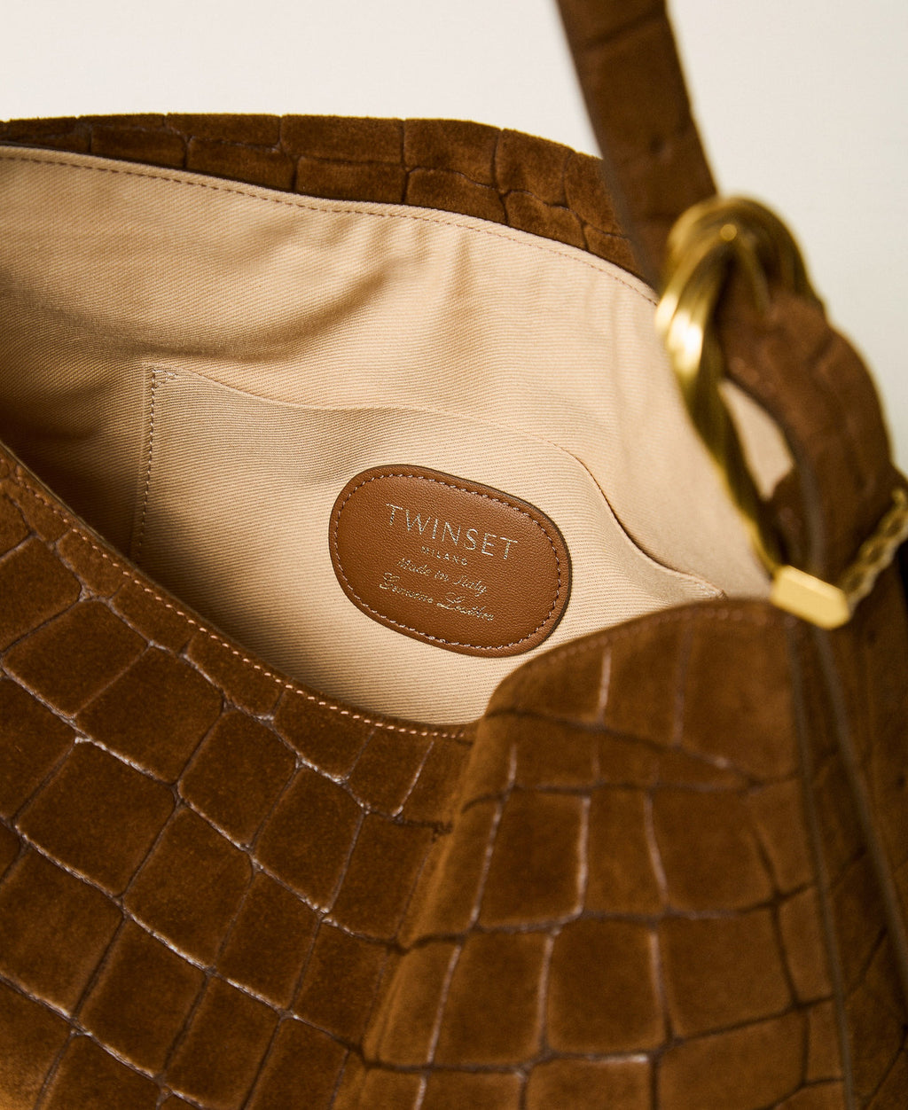 Twinset 262TD8140 - Borsa Liliane in suede a stampa cocco