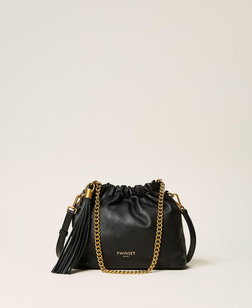 Twinset 262TD8181 - Borsa a tracolla in pelle con arricciatura