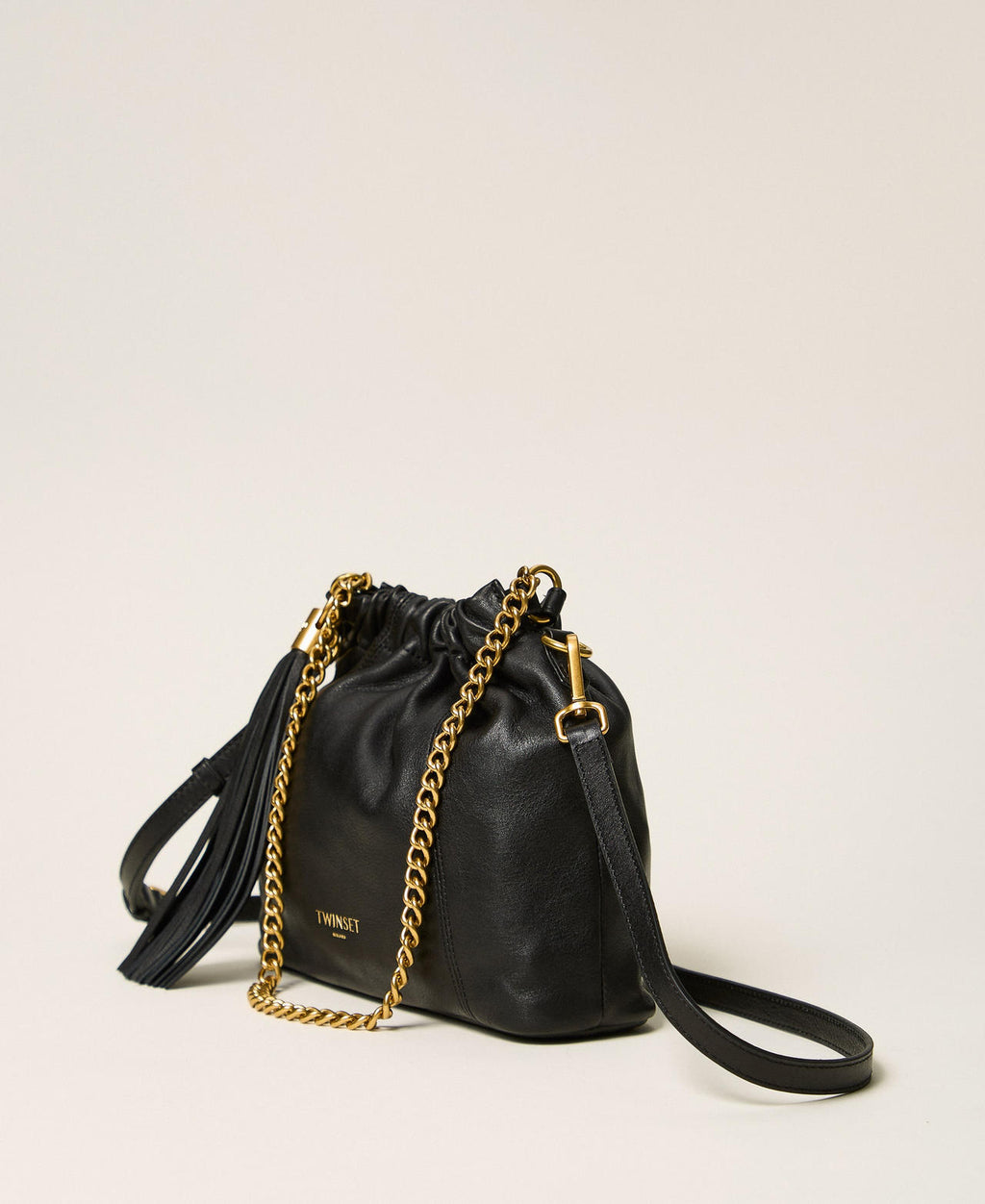 Twinset 262TD8181 - Borsa a tracolla in pelle con arricciatura