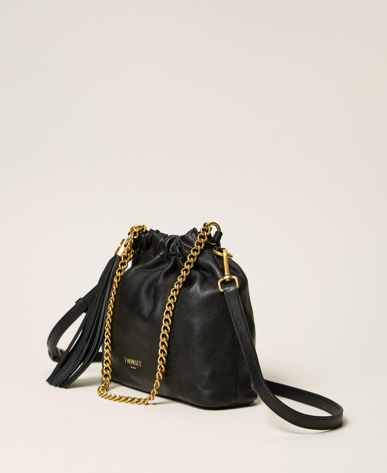 Twinset 262TD8181 - Borsa a tracolla in pelle con arricciatura