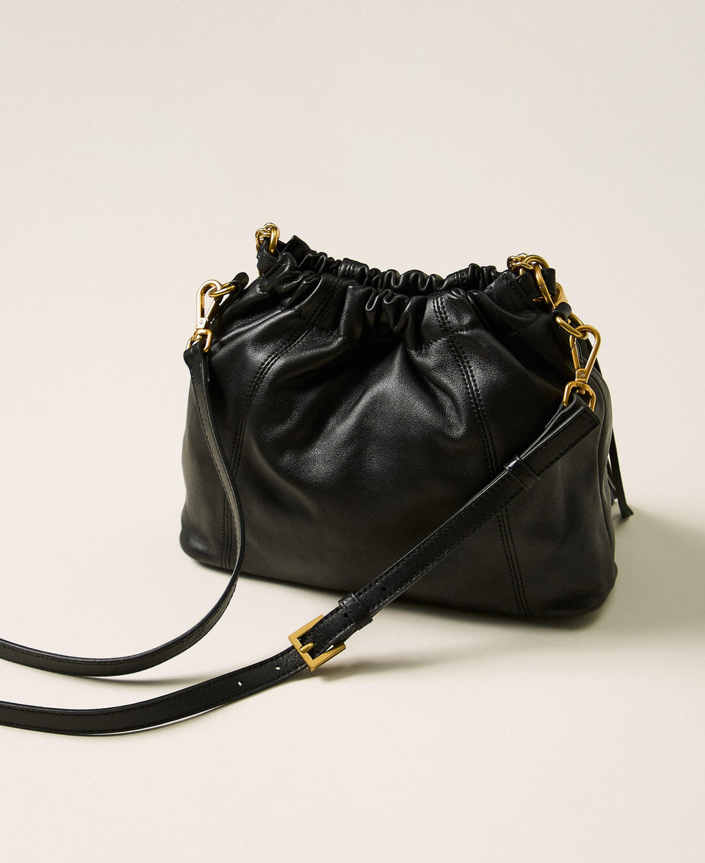 Twinset 262TD8181 - Borsa a tracolla in pelle con arricciatura