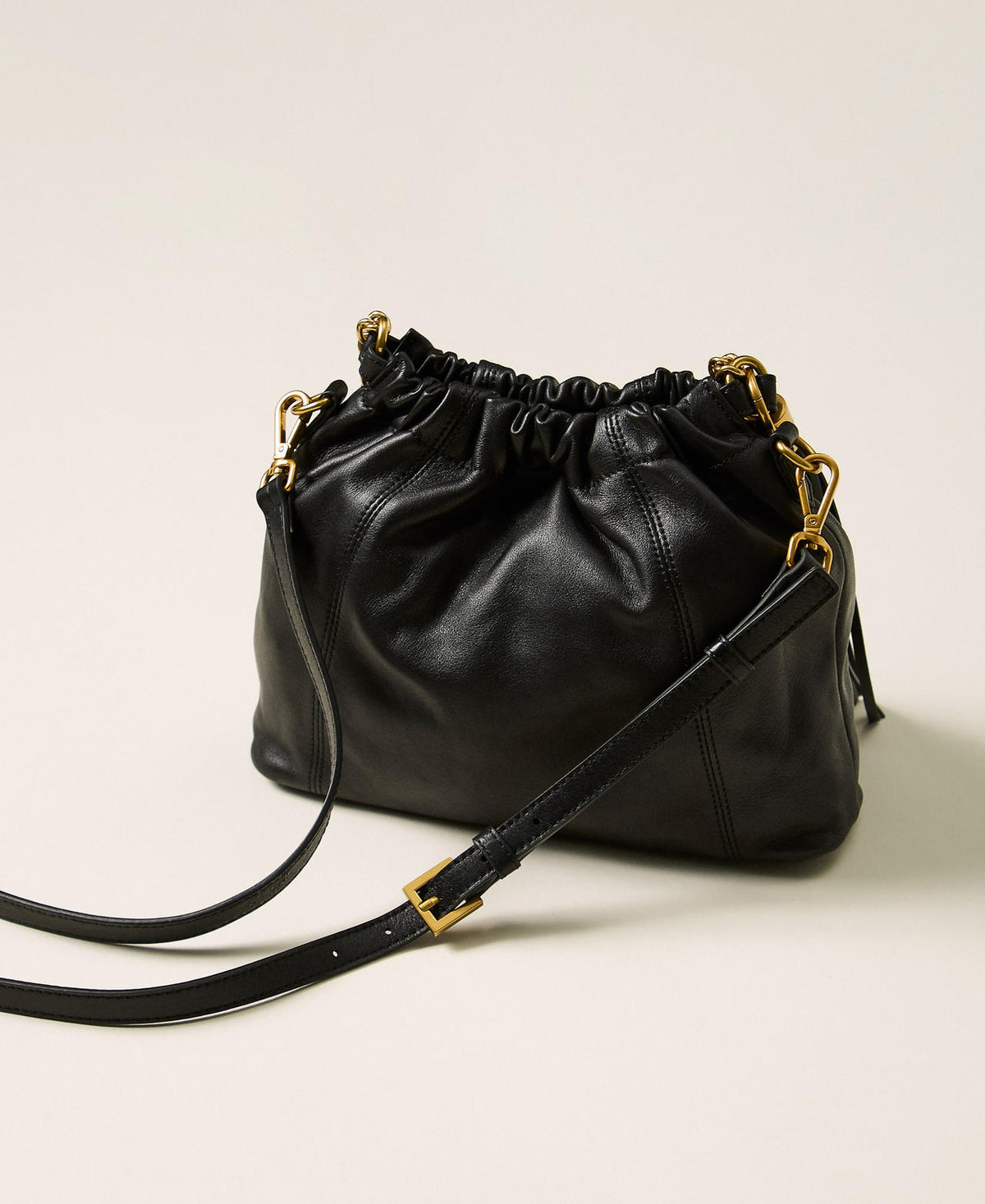 Twinset 262TD8181 - Borsa a tracolla in pelle con arricciatura