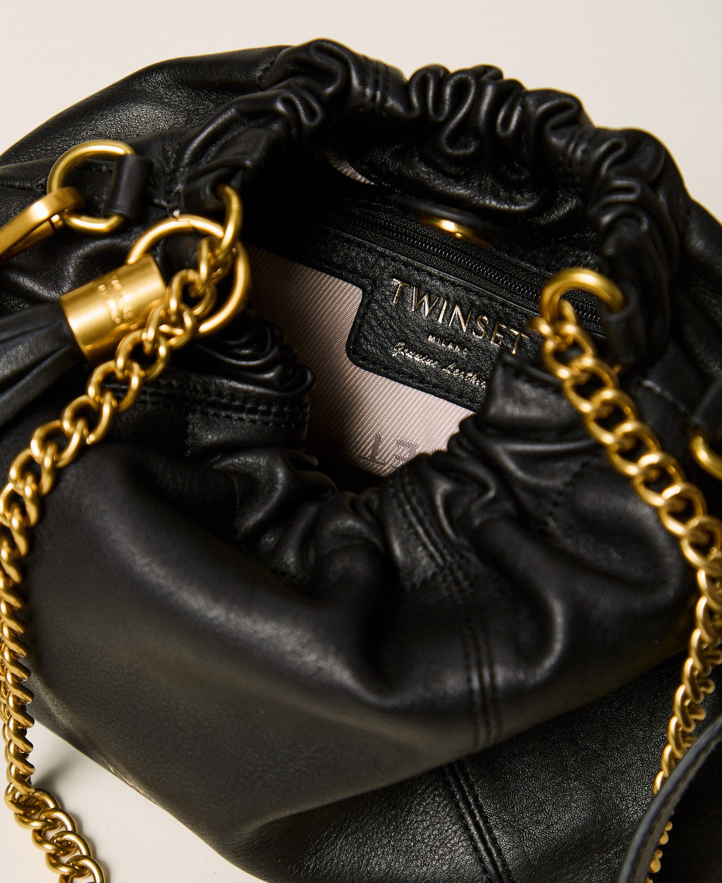 Twinset 262TD8181 - Borsa a tracolla in pelle con arricciatura