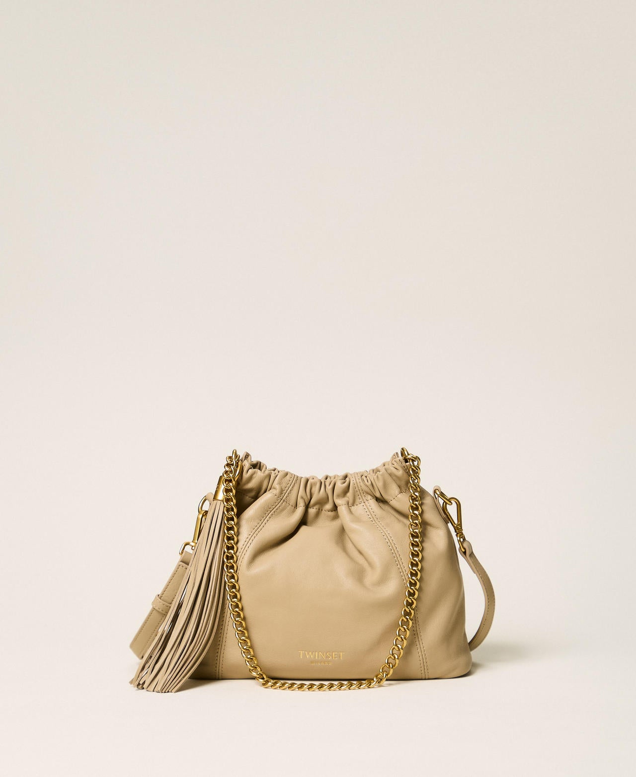 Twinset 262TD8181 - Borsa a tracolla in pelle con arricciatura