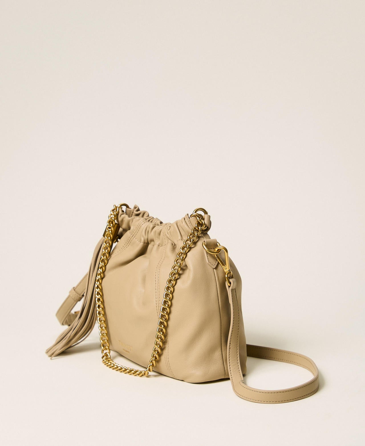 Twinset 262TD8181 - Borsa a tracolla in pelle con arricciatura