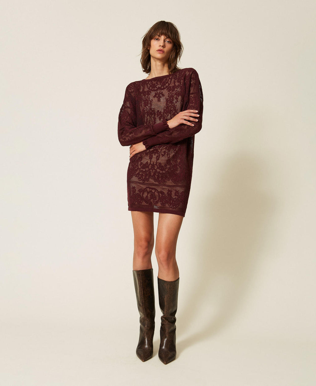 Twinset 262TF3030 - Abito corto in maglia jacquard