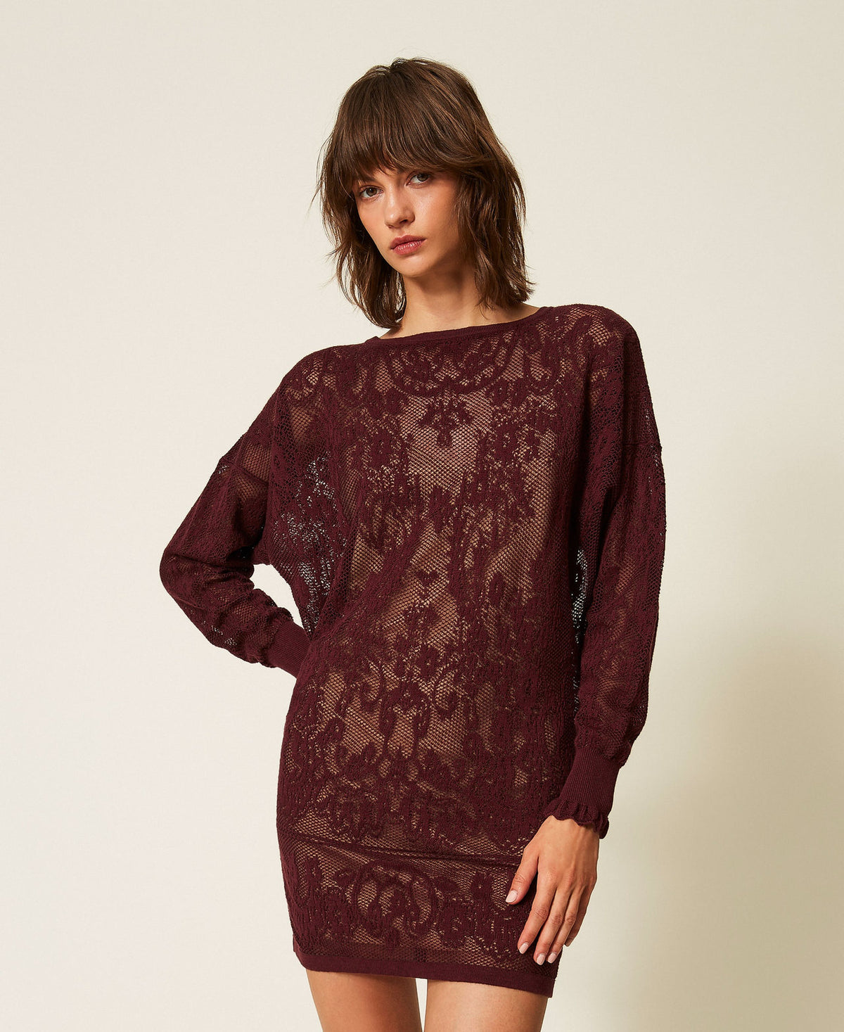 Twinset 262TF3030 - Abito corto in maglia jacquard