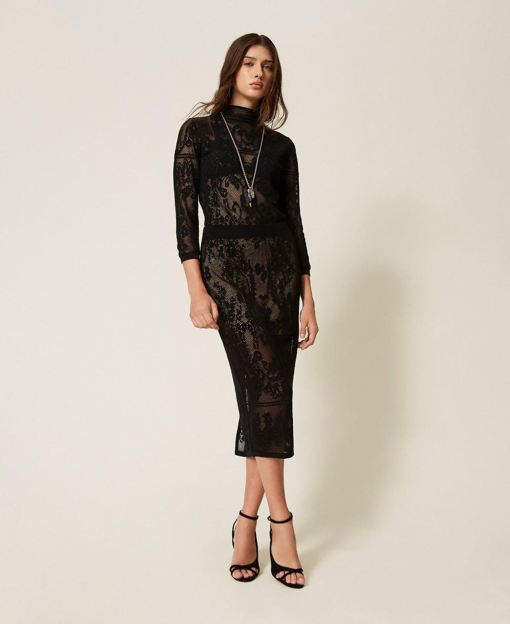Twinset 262TF3032 - Gonna longuette in maglia jacquard