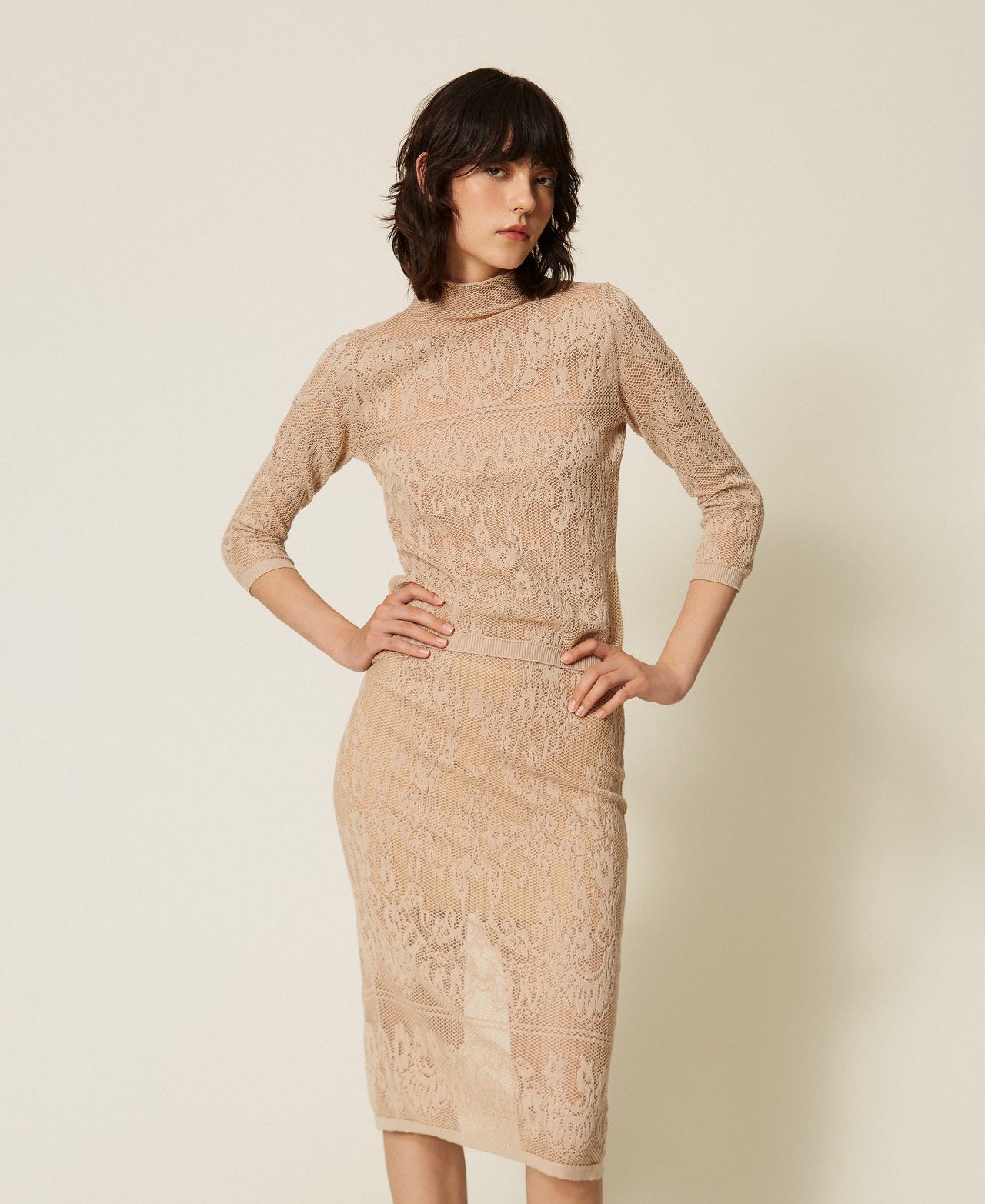 Twinset 262TF3032 - Gonna longuette in maglia jacquard