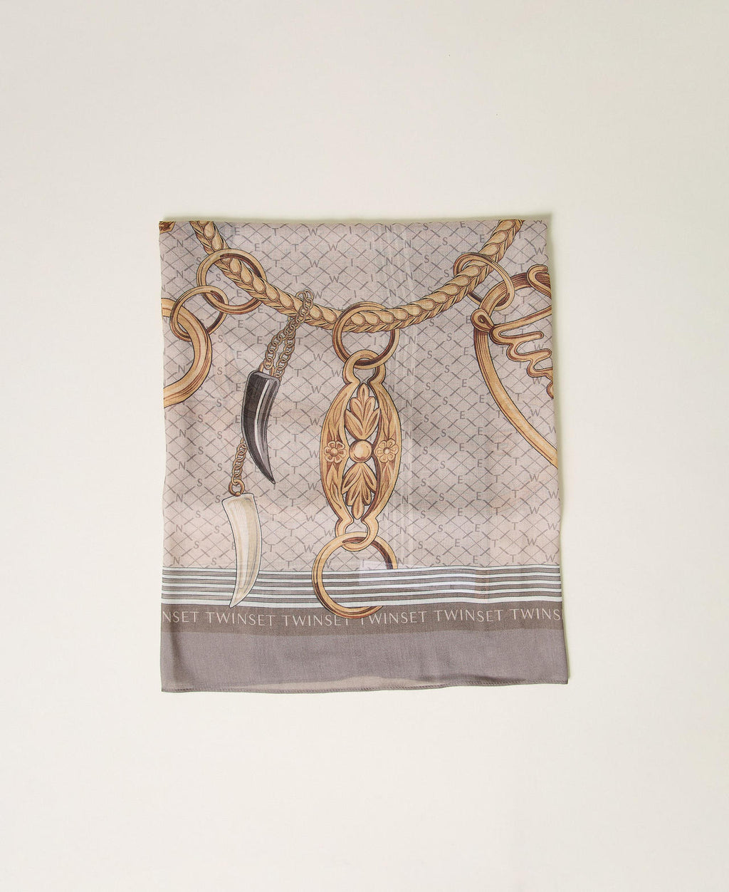 Twinset 262TO5530 - Kefiah con stampa catene