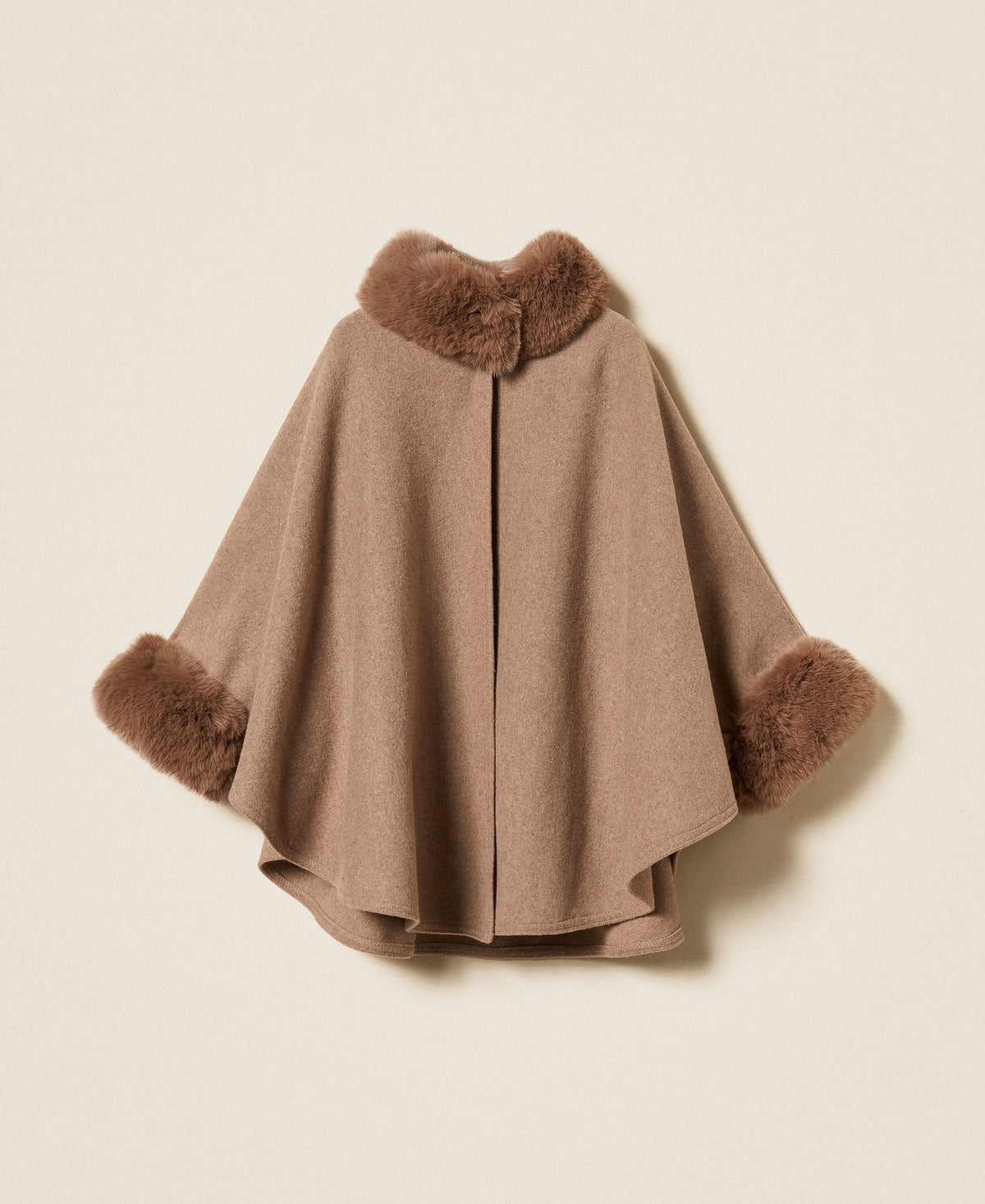 Twinset 262TO5730 - Poncho in panno con faux fur
