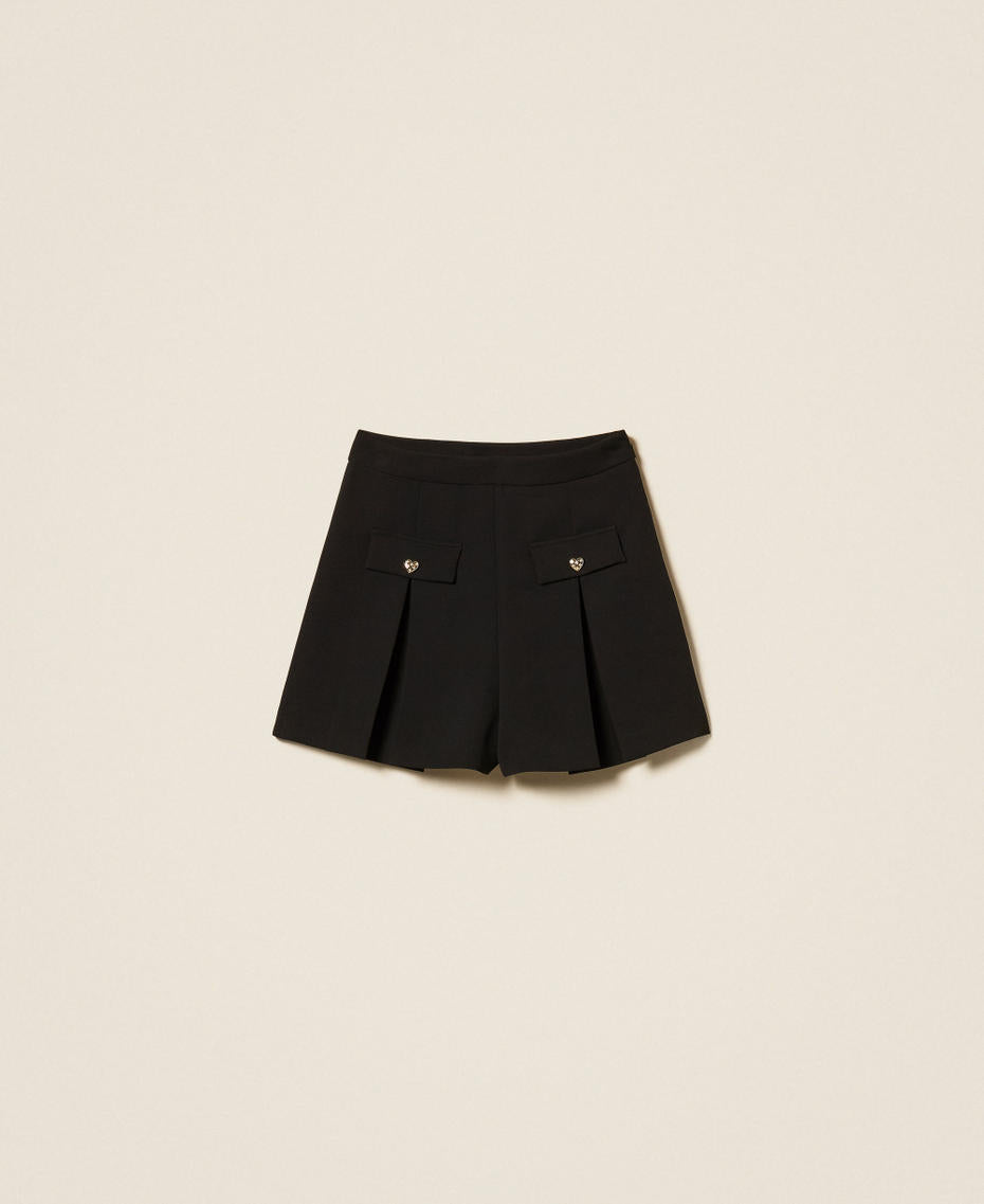 Twinset 262TP2042 - Shorts in crêpe con bottoni a cuore