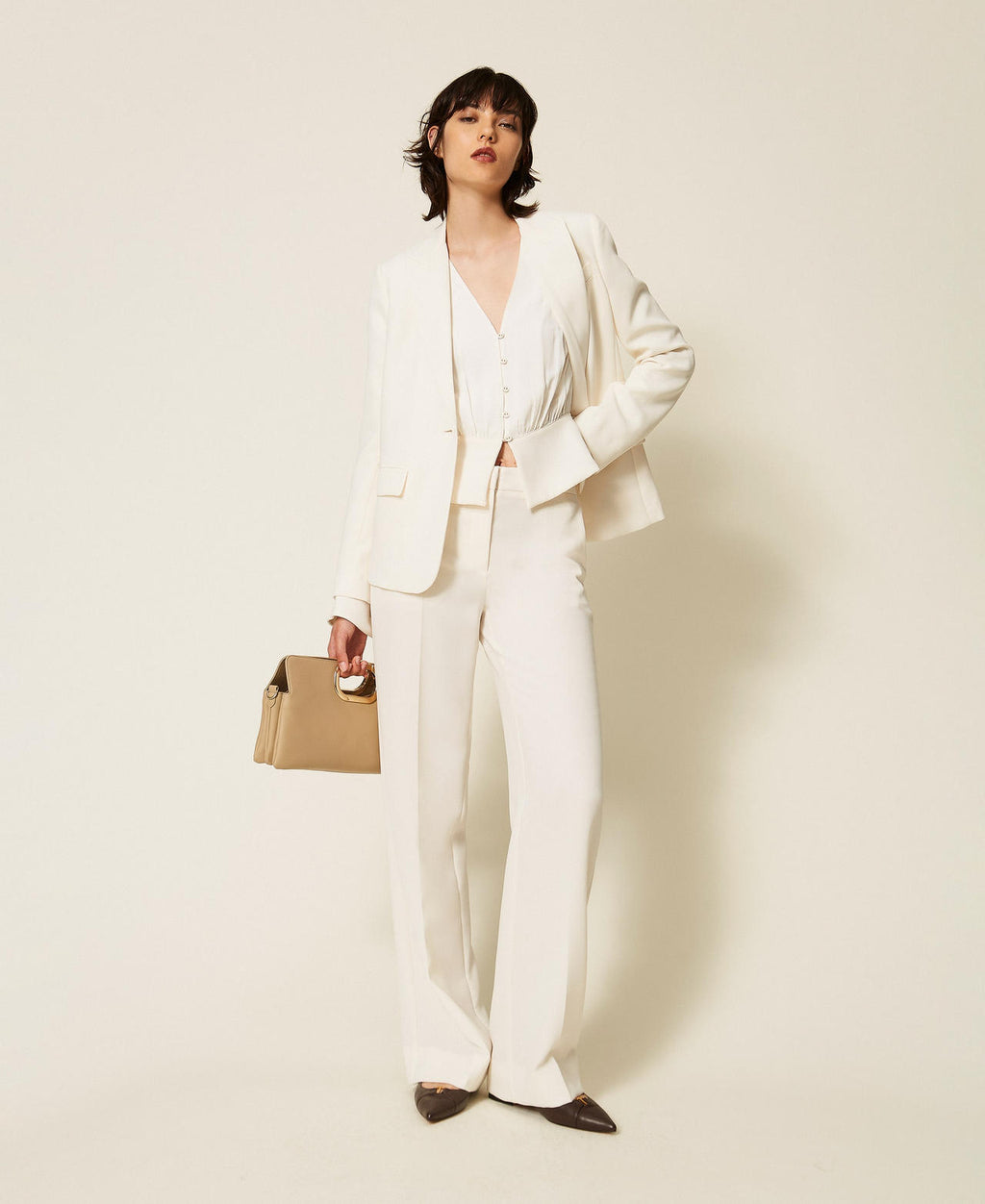 Twinset 262TP2043 - Pantaloni a palazzo in crêpe