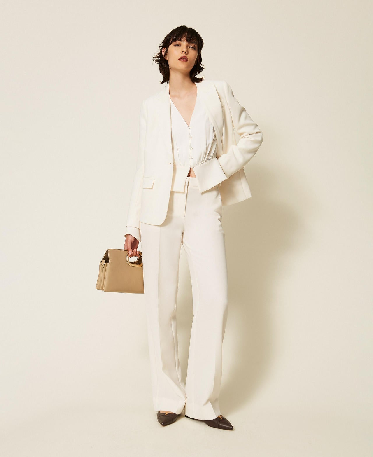 Twinset 262TP2043 - Pantaloni a palazzo in crêpe