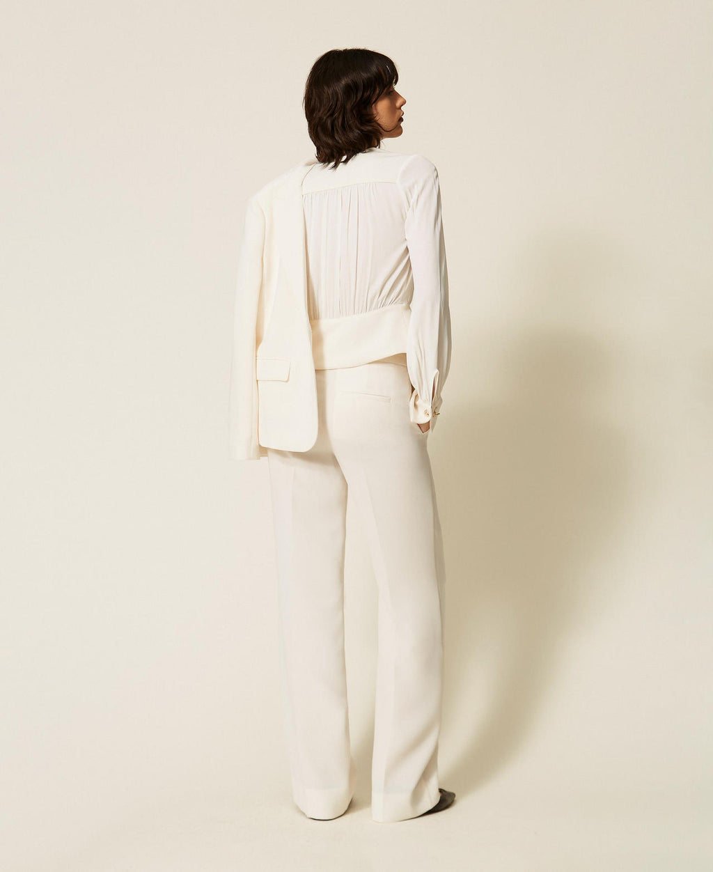 Twinset 262TP2043 - Pantaloni a palazzo in crêpe