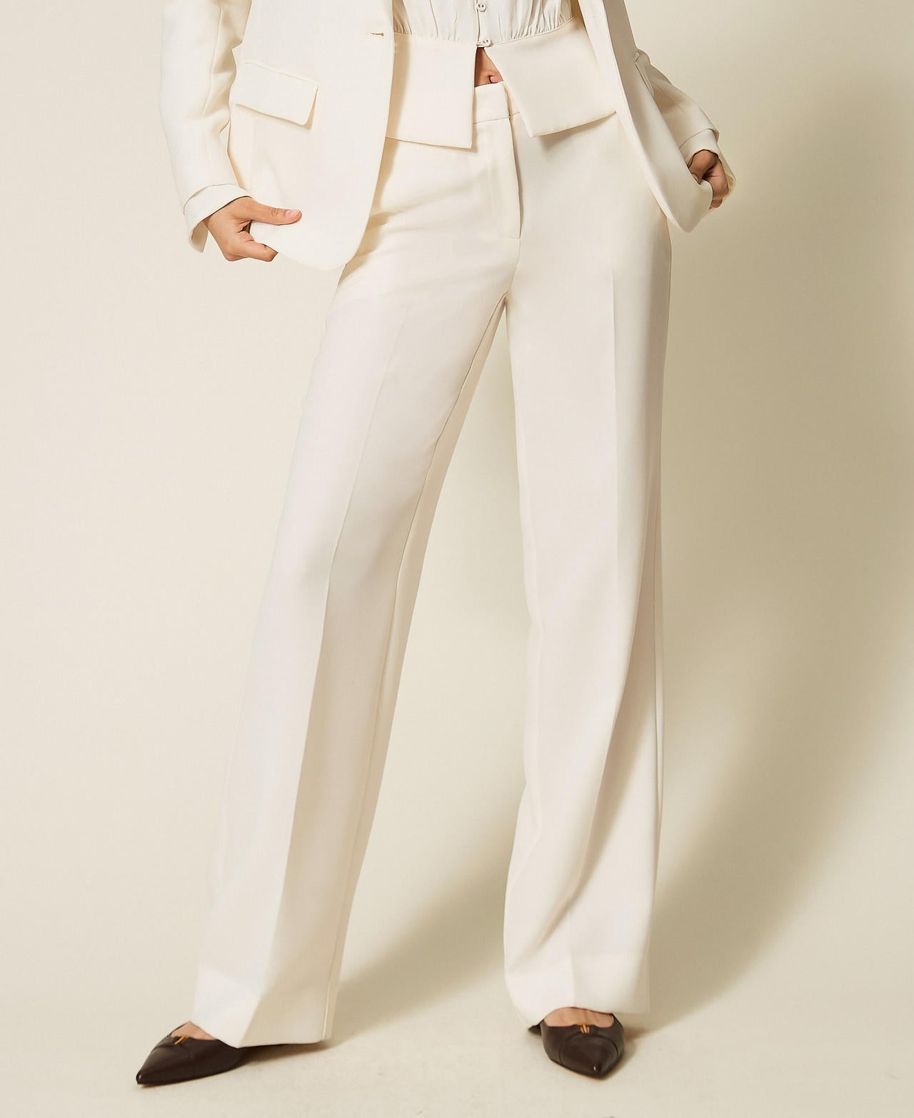Twinset 262TP2043 - Pantaloni a palazzo in crêpe