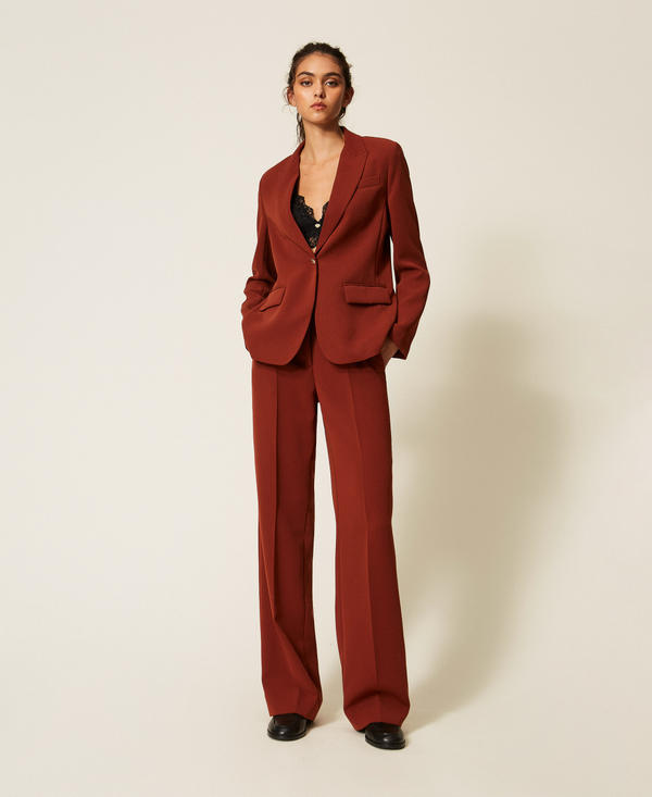 Twinset 262TP2043 - Pantaloni a palazzo in crêpe