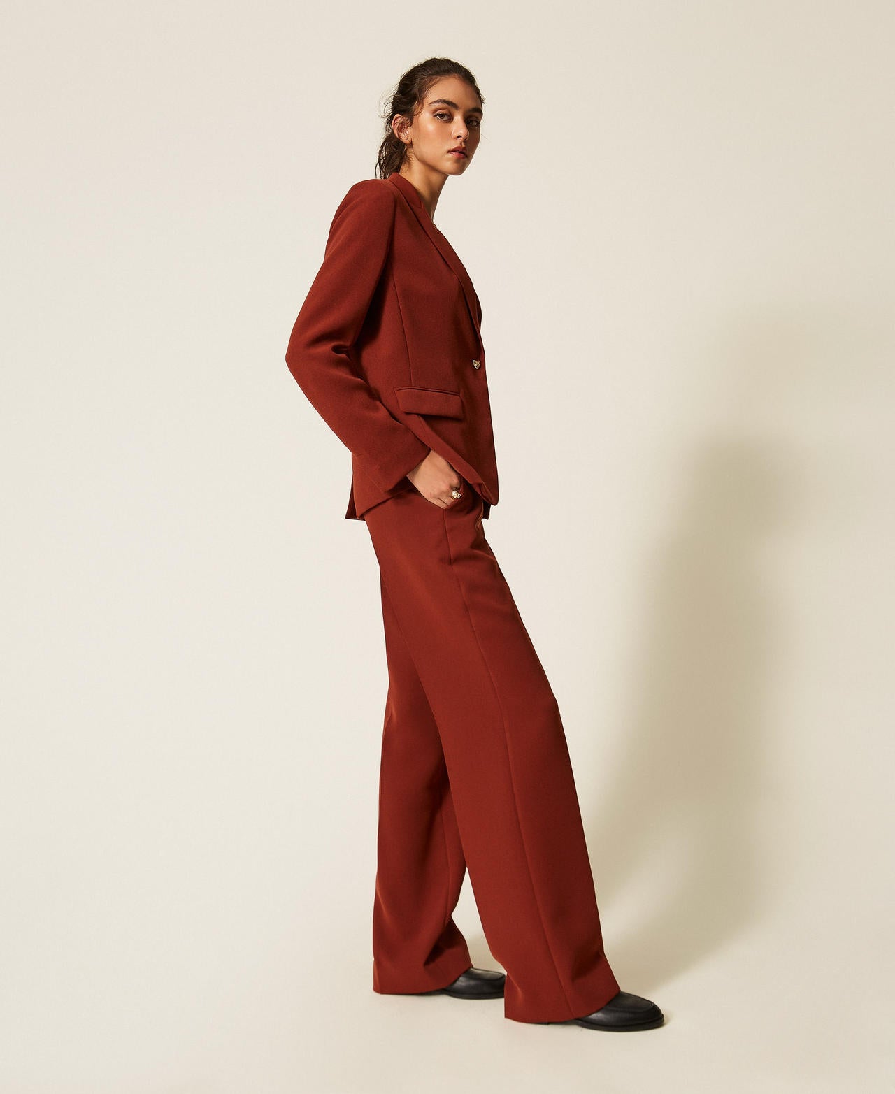 Twinset 262TP2043 - Pantaloni a palazzo in crêpe