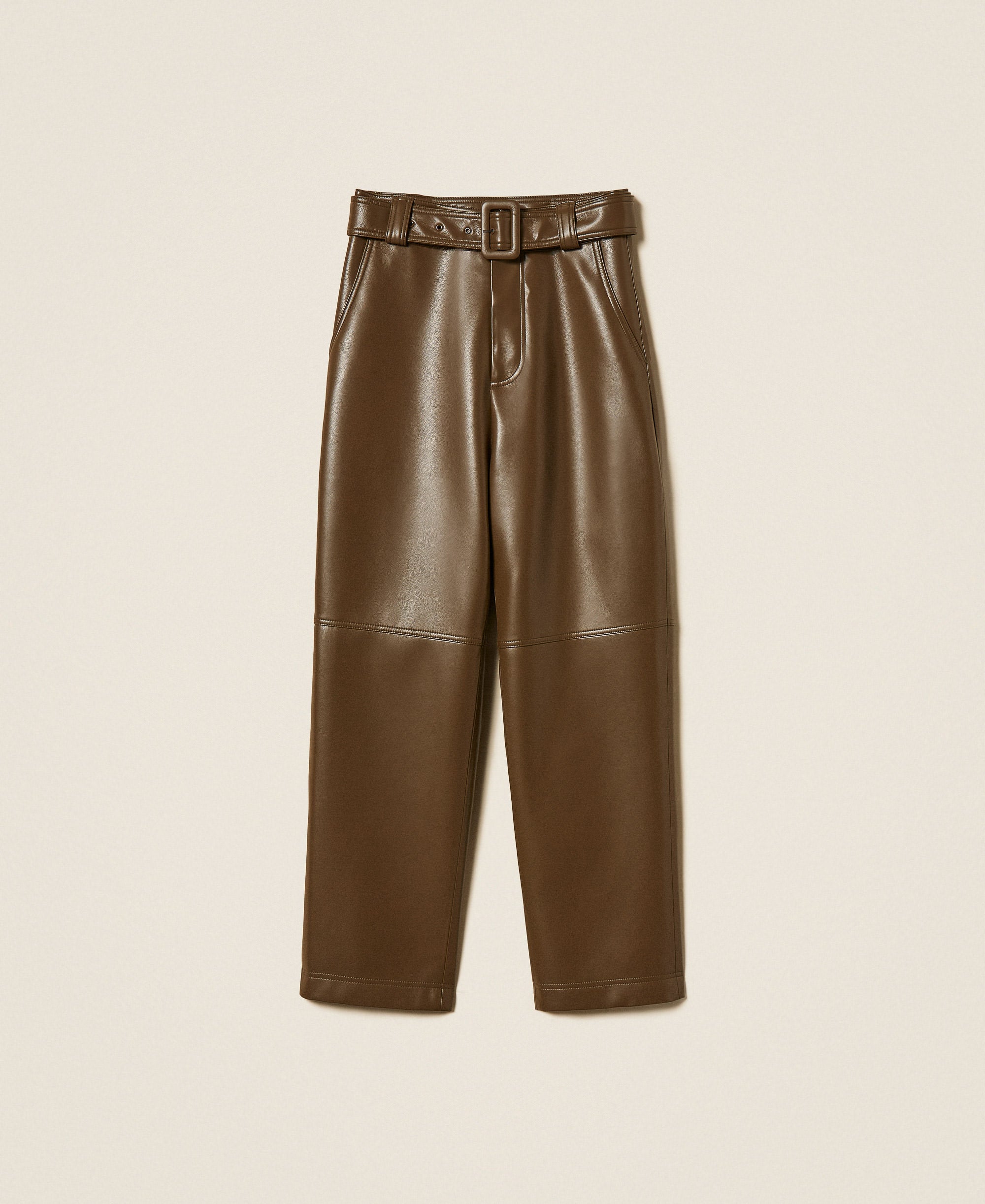 Twinset 262TP2051 - Pantaloni effetto pelle con cintura