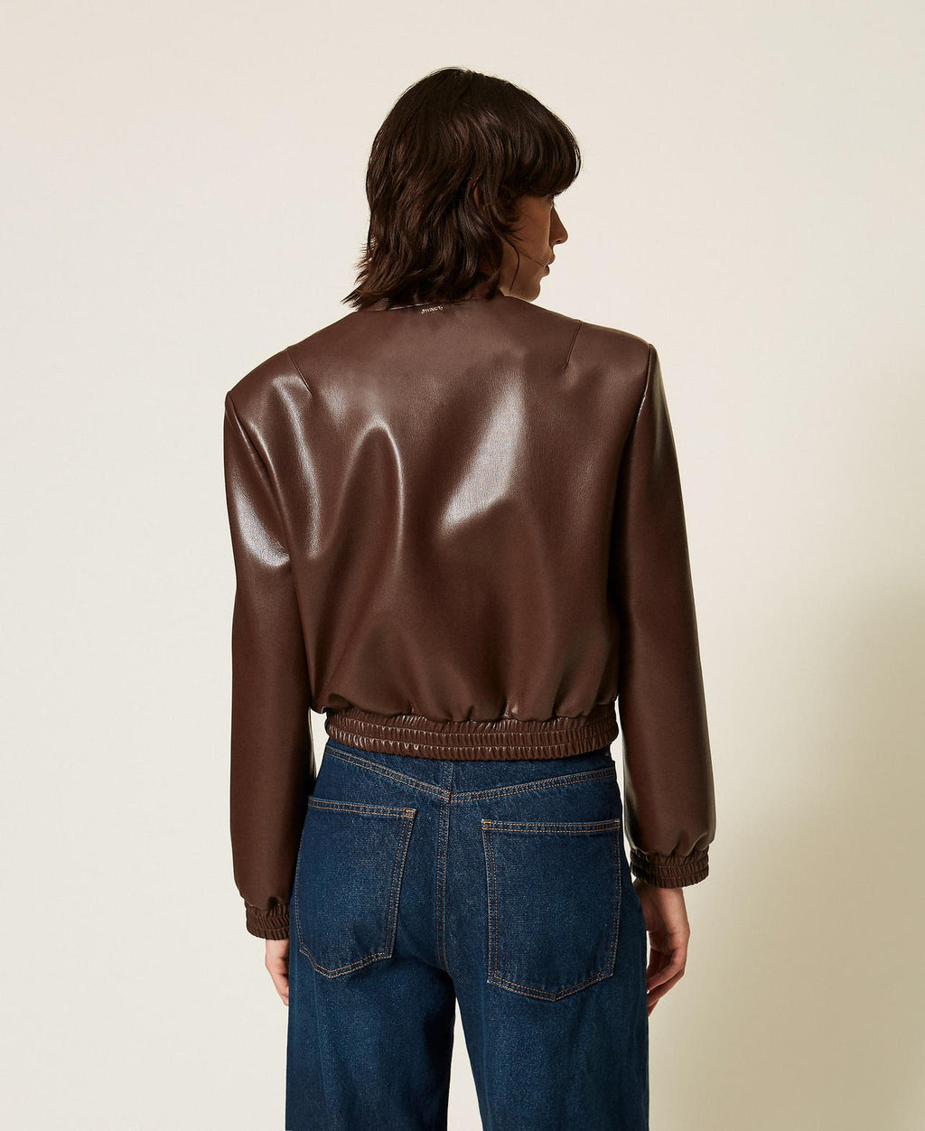 Twinset 262TP2052 - Bomber effetto pelle con tasche