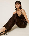 Twinset 262TP2101 - Pantaloni cargo in raso froissé