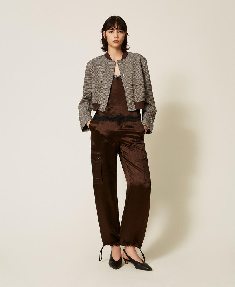 Twinset 262TP2112 - Top in raso froissé e pizzo