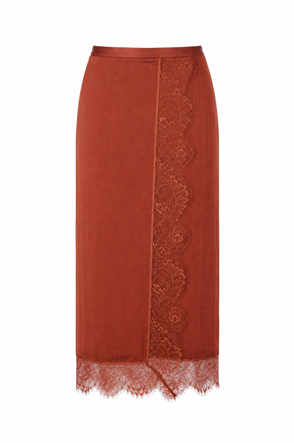 Twinset 262TP2123 - Gonna longuette in raso e pizzo